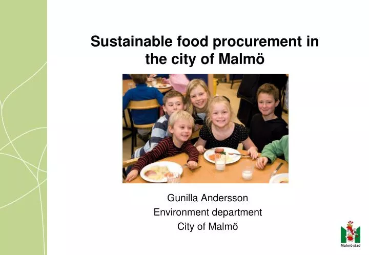 sustainable food procurement in the city of malm