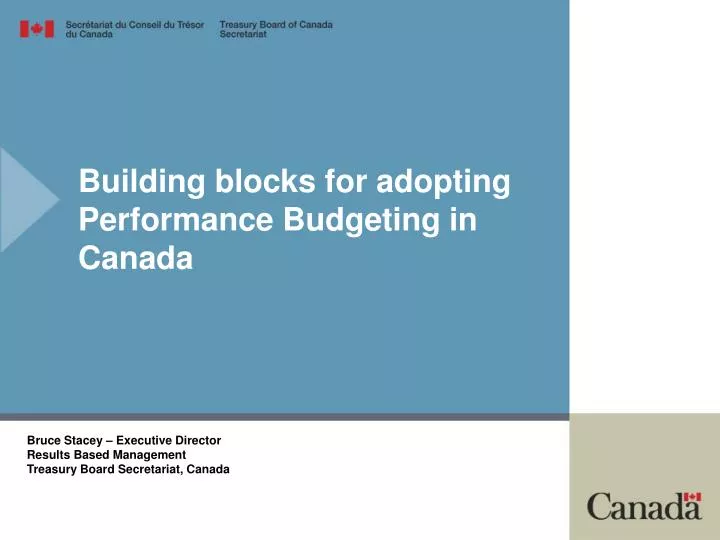 building blocks for adopting performance budgeting in canada