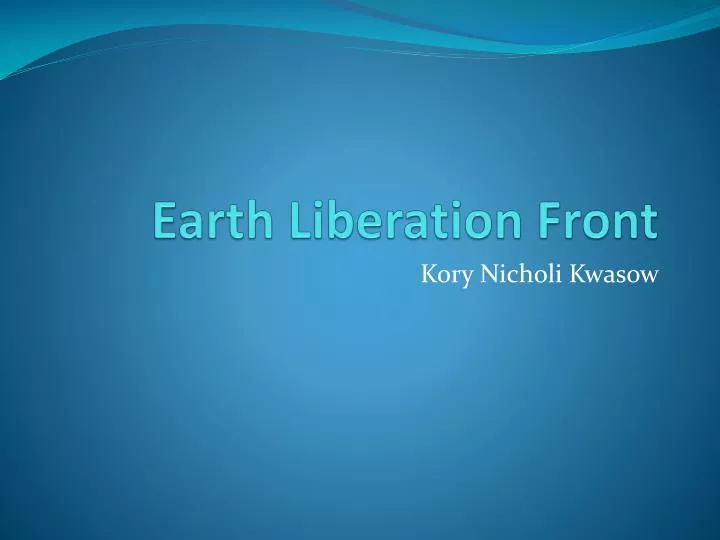 earth liberation front