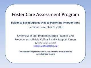 Foster Care Assessment Program