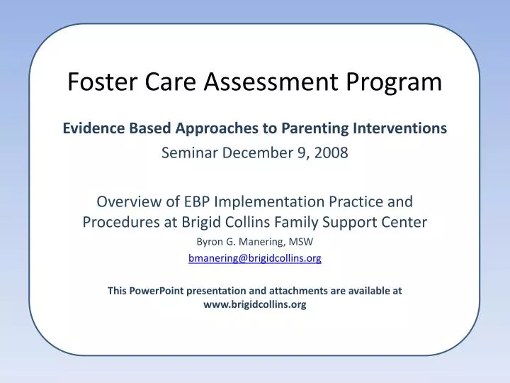 foster care assessment program