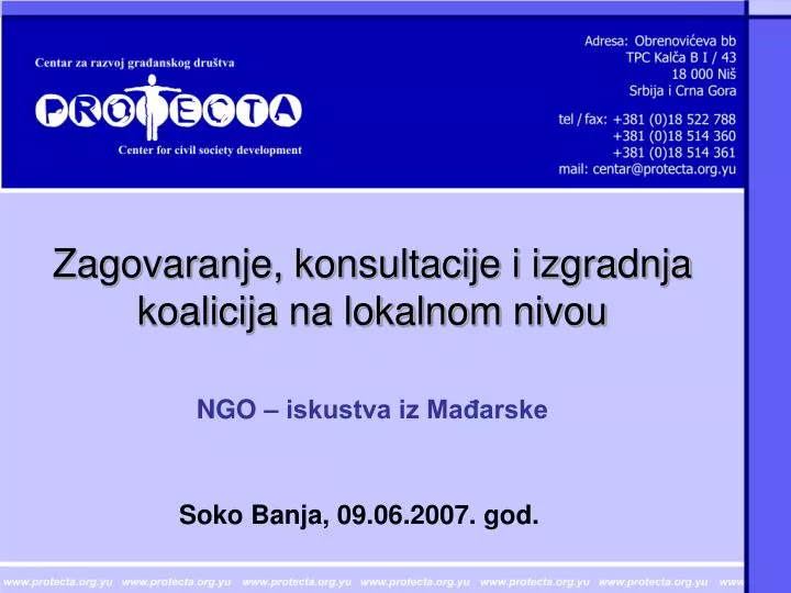 zagovaranje konsultacije i izgradnja koalicija na lokalnom nivou