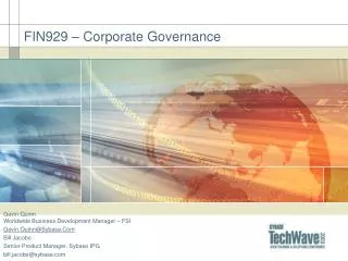 fin929 corporate governance