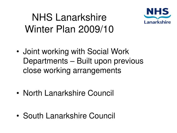 nhs lanarkshire winter plan 2009 10