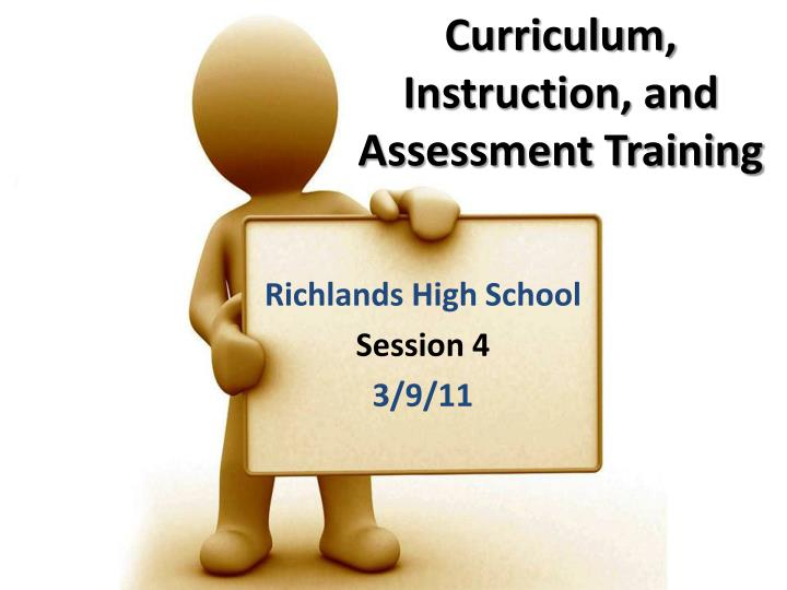 curriculum instruction and assessment training