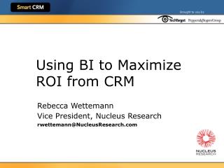 Using BI to Maximize ROI from CRM