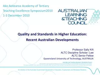 Quality and Standards in Higher Education: Recent Australian Developments