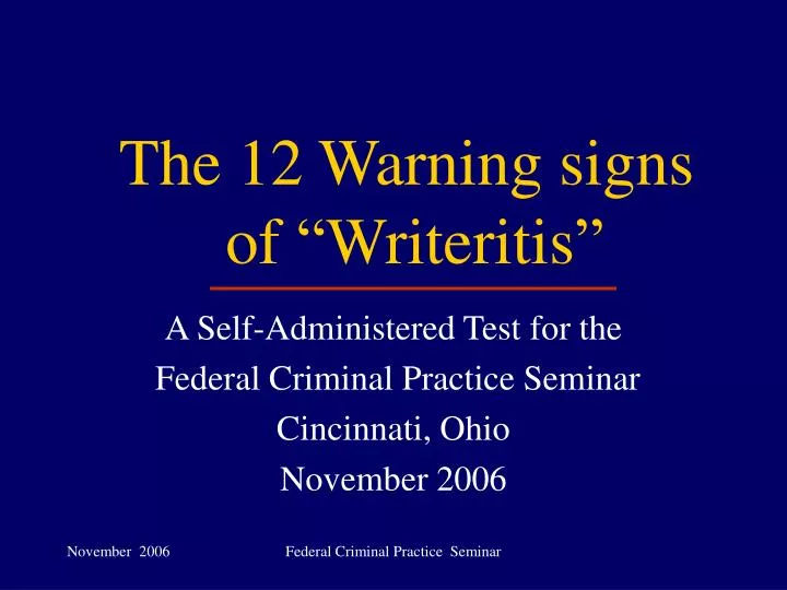the 12 warning signs of writeritis