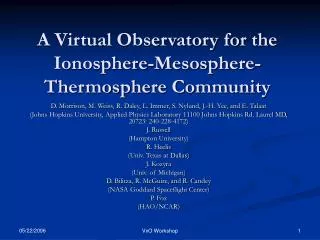 A Virtual Observatory for the Ionosphere-Mesosphere-Thermosphere Community