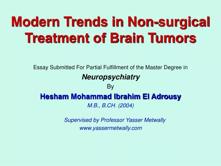 modern trends in non surgical treatment of brain tumors