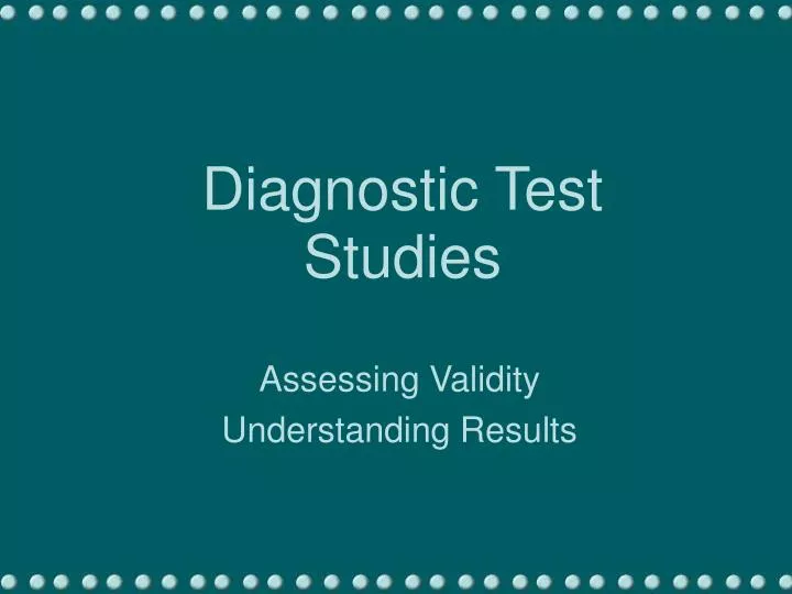 diagnostic test studies