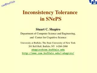 Inconsistency Tolerance in SNePS