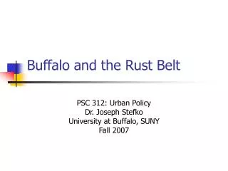 Buffalo and the Rust Belt