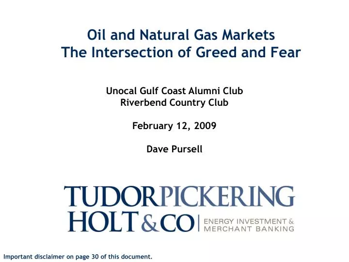 oil and natural gas markets the intersection of greed and fear