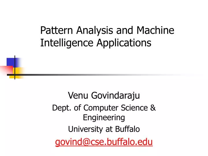 venu govindaraju dept of computer science engineering university at buffalo go vind@cse buffalo edu