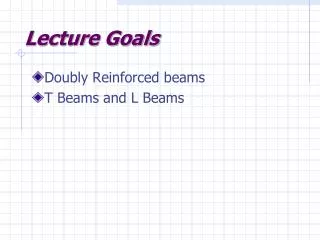 Lecture Goals