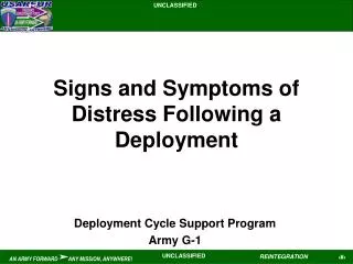Signs and Symptoms of Distress Following a Deployment