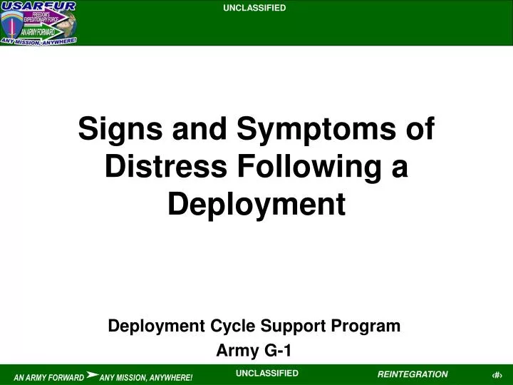 signs and symptoms of distress following a deployment