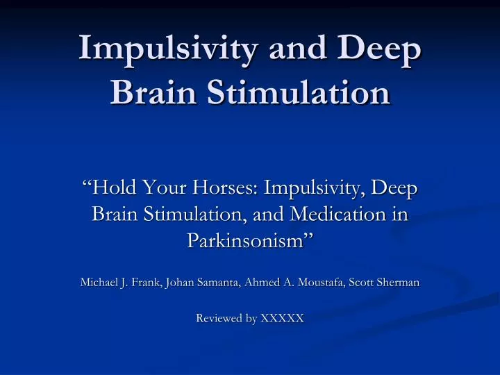 impulsivity and deep brain stimulation