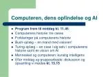 Computeren, dens opfindelse og AI - slide 1