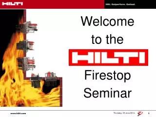Welcome to the Firestop Seminar