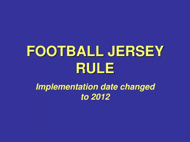 football jersey rule