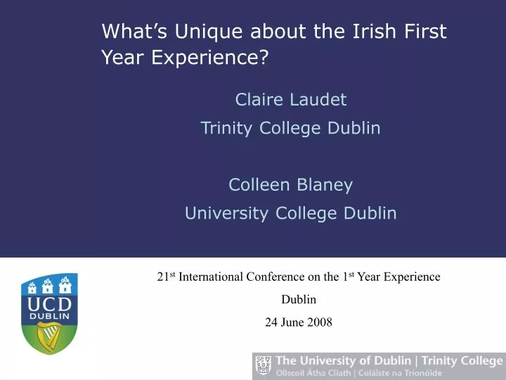 what s unique about the irish first year experience