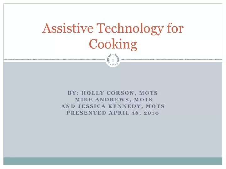 assistive technology for cooking