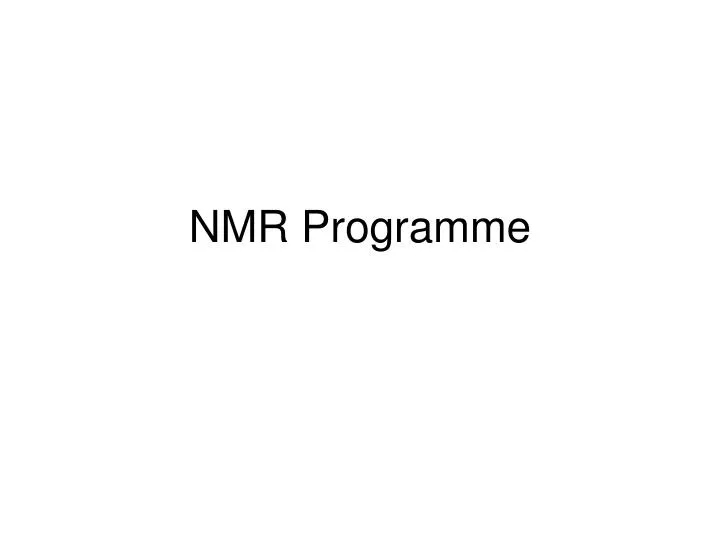 nmr programme
