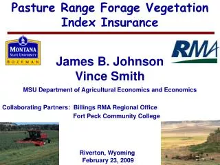 Pasture Range Forage Vegetation Index Insurance