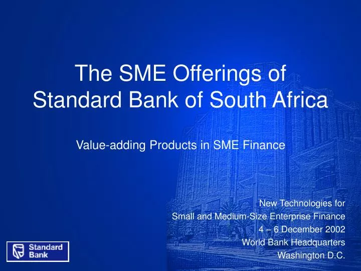 the sme offerings of standard bank of south africa