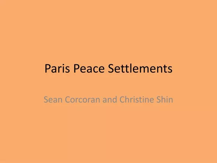 paris peace settlements