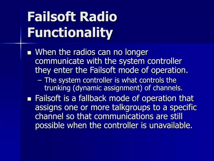 failsoft radio functionality