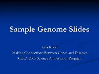 Sample Genome Slides