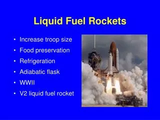 Liquid Fuel Rockets