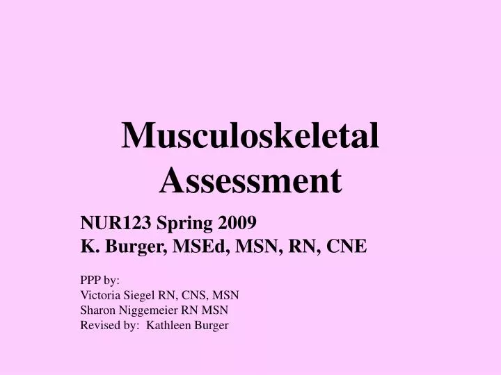 musculoskeletal assessment