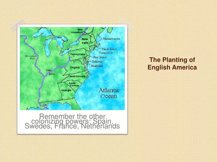 the planting of english america