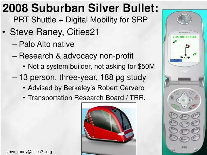 2008 suburban silver bullet prt shuttle digital mobility for srp