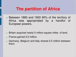 The partition of Africa