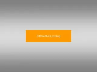 Differential Leveling