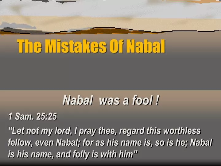 the mistakes of nabal