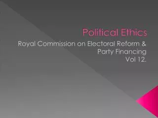 Political Ethics