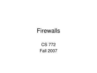 Firewalls