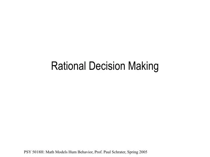 rational decision making