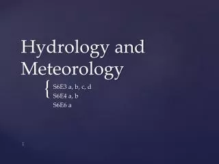 Hydrology and Meteorology