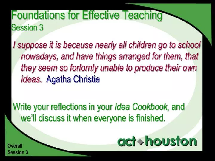 foundations for effective teaching session 3
