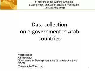 Data collection on e-government in Arab countries
