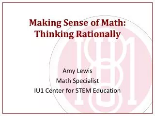 Making Sense of Math: Thinking Rationally