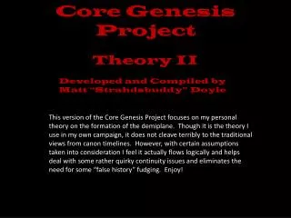 Core Genesis Project
