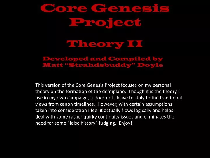 core genesis project